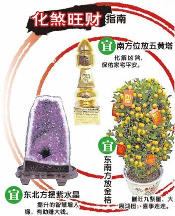 大家可以参考化煞旺财指南,趋吉避凶。