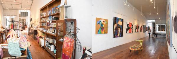 老板特辟场地给本地画家展示作品,而画廊的另一头更有着玲琅满目的艺术品贩卖区,售卖一些本地设计师设计的艺术物品,让顾客能做纪念。