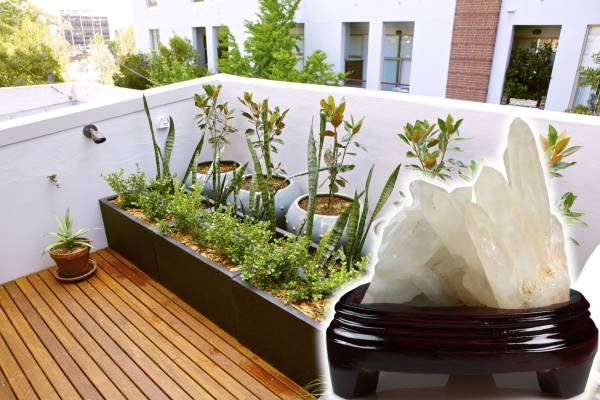 除了加强隔音,水晶和盆栽也是适用的挡煞工具。
