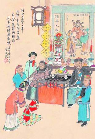 古代的中国,长辈给儿孙们的压岁钱是一种不能 流通的钱币,视为吉祥物,给小辈们随身携带,有“压崇除邪保平安”的意思。据说,“崇”是一种妖怪, 于除夕夜出来干扰小孩。