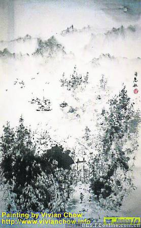 以为周慧敏只会彩画?其 实她对墨画也是有一手的!