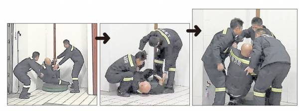 练习消防滑梯时,乐嘉的“蛋蛋”重撞地破碎。
