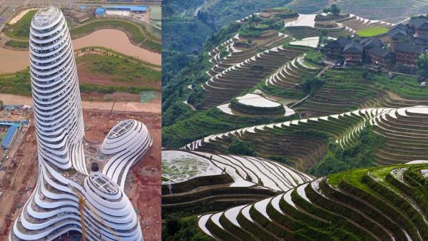 当许多人取笑建筑时,有当地媒体辩护指有关设计的灵感主要源自广西和云南省的梯田景观。