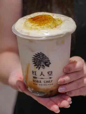 红人堂Boba Chief招牌饮料——猫山王珍珠奶茶!