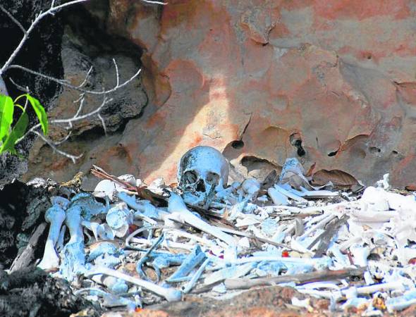 传说每年有逾三万的生物死于瓜哇谷洞内，洞内白骨累累，已分不清哪个是人骨，哪个是动物骨头？