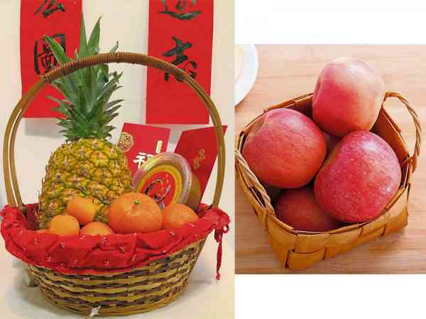 黄梨与苹果是其中必备的祭品,代表“旺来”与平安。
