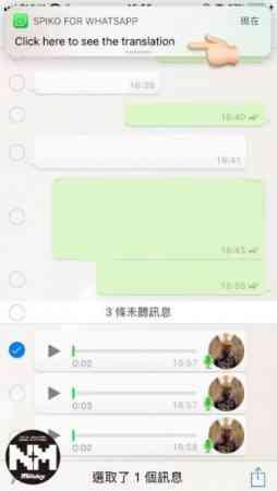 “Click here to see the translation”字句弹出后，便可点选。