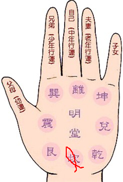 4-双鱼纹出现在中宫(明堂)人缘极佳双鱼纹出现在生命线上,或者是掌心