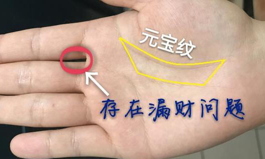手掌中生有元宝纹是有大财运的人