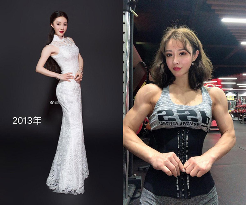 曾经,袁合荣是“标准”的美女,身材纤瘦,但她并不满意这“纸板人”的身材才踏入健身房。