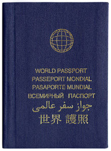 图为美国非营利组织“世界服务机构”发行的旧版世界护照。