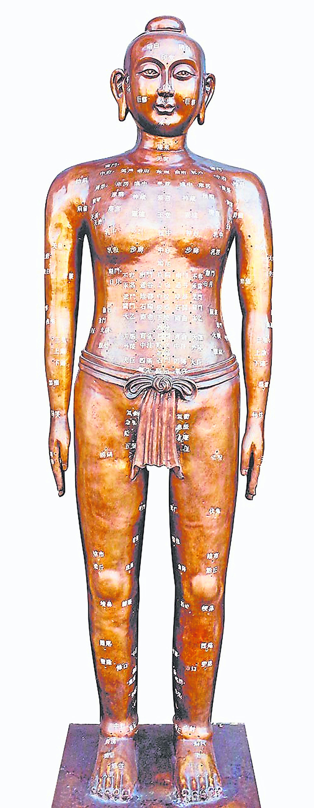 针灸铜人，也称为“经络通人”，是形象直观的针灸穴位模型。