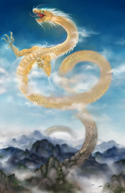 中国神话传说中，黄龙是祥瑞神兽，在古代也作为帝王的瑞兆。