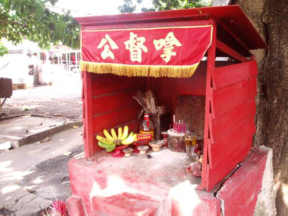 从住家外安奉牌位和香炉的小神龛至拿督公庙，随处可见国产财神的“身影”。