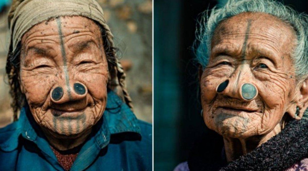 为了防止女子被抢，印度阿帕塔尼部落的女子们将大木塞塞入鼻子，只为让自己变丑。