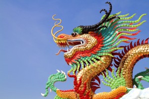 Golden dragon statue.