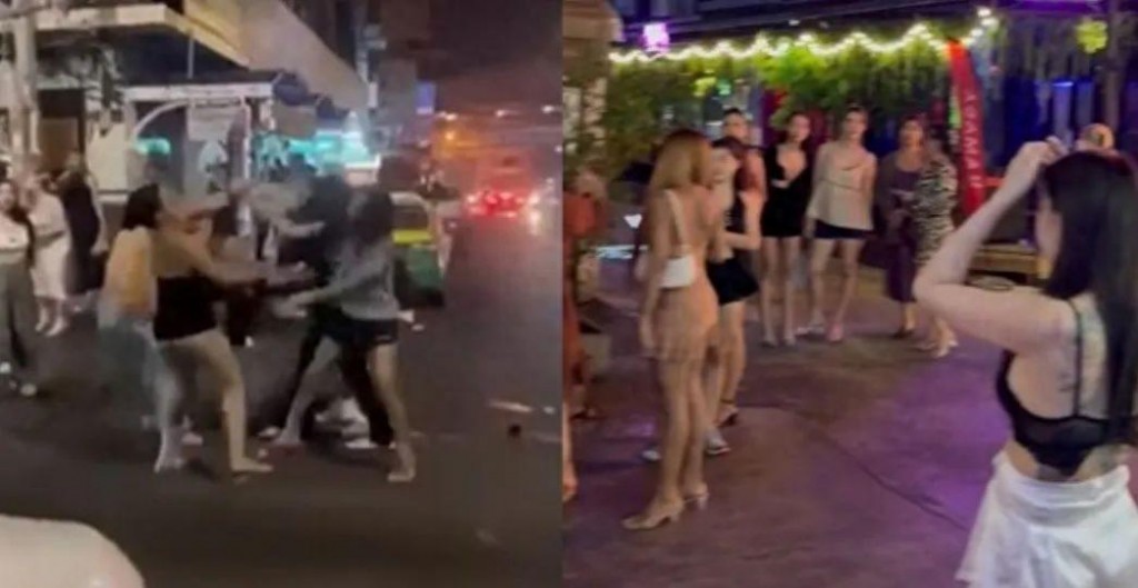 泰菲人妖街头殴斗 6