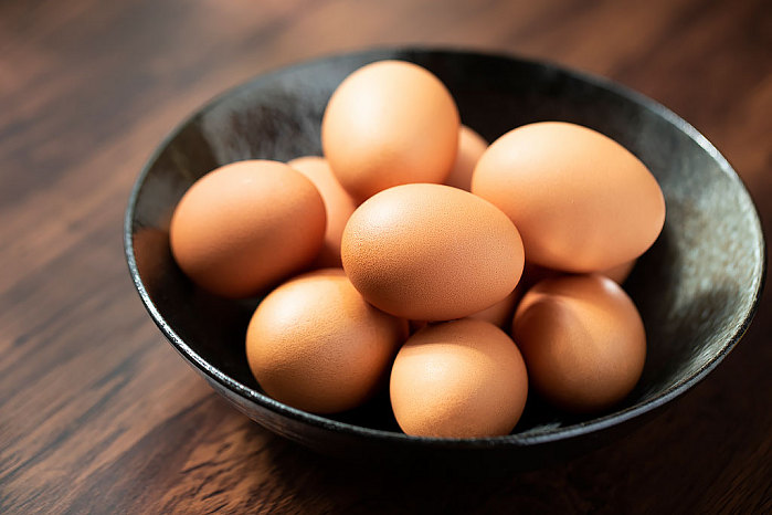 Close up of fresh eggs
