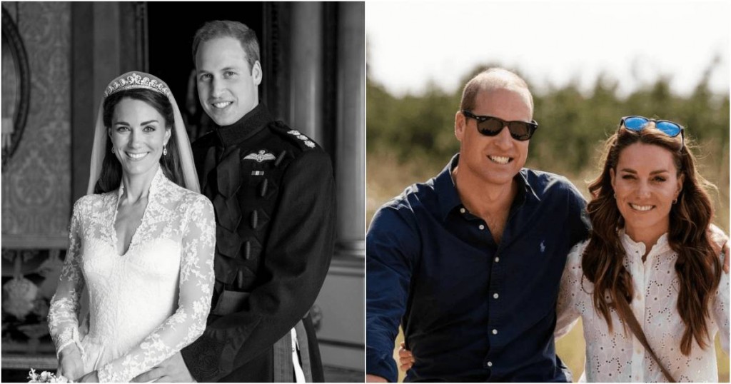威廉王子与凯特王妃结婚周年纪念日时，几乎都会分享合照。