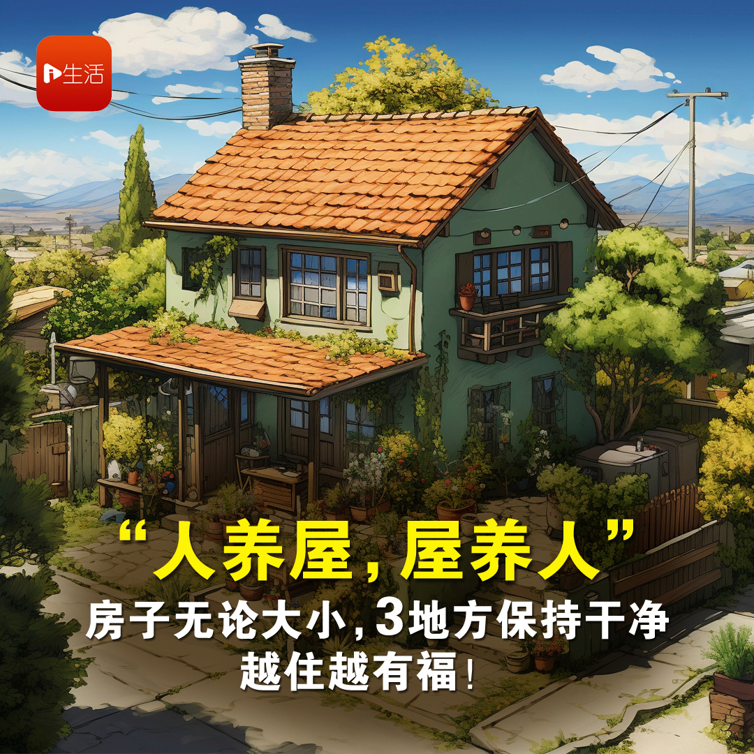 “人养屋，屋养人！”房子无论大小，3地方保持干净，越住越有福！