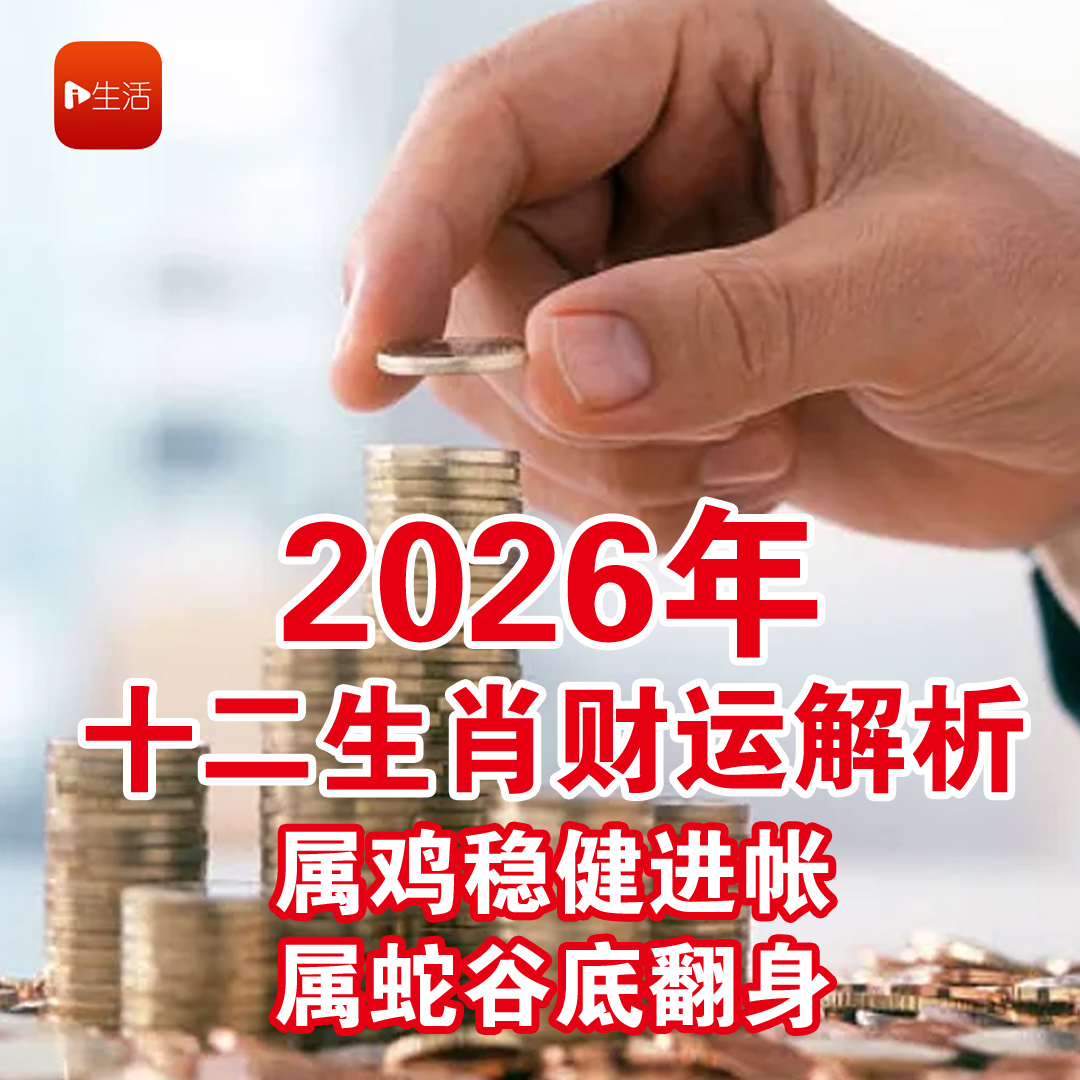 2026年 十二生肖财运解析 属鸡稳健进帐 属蛇谷底翻身