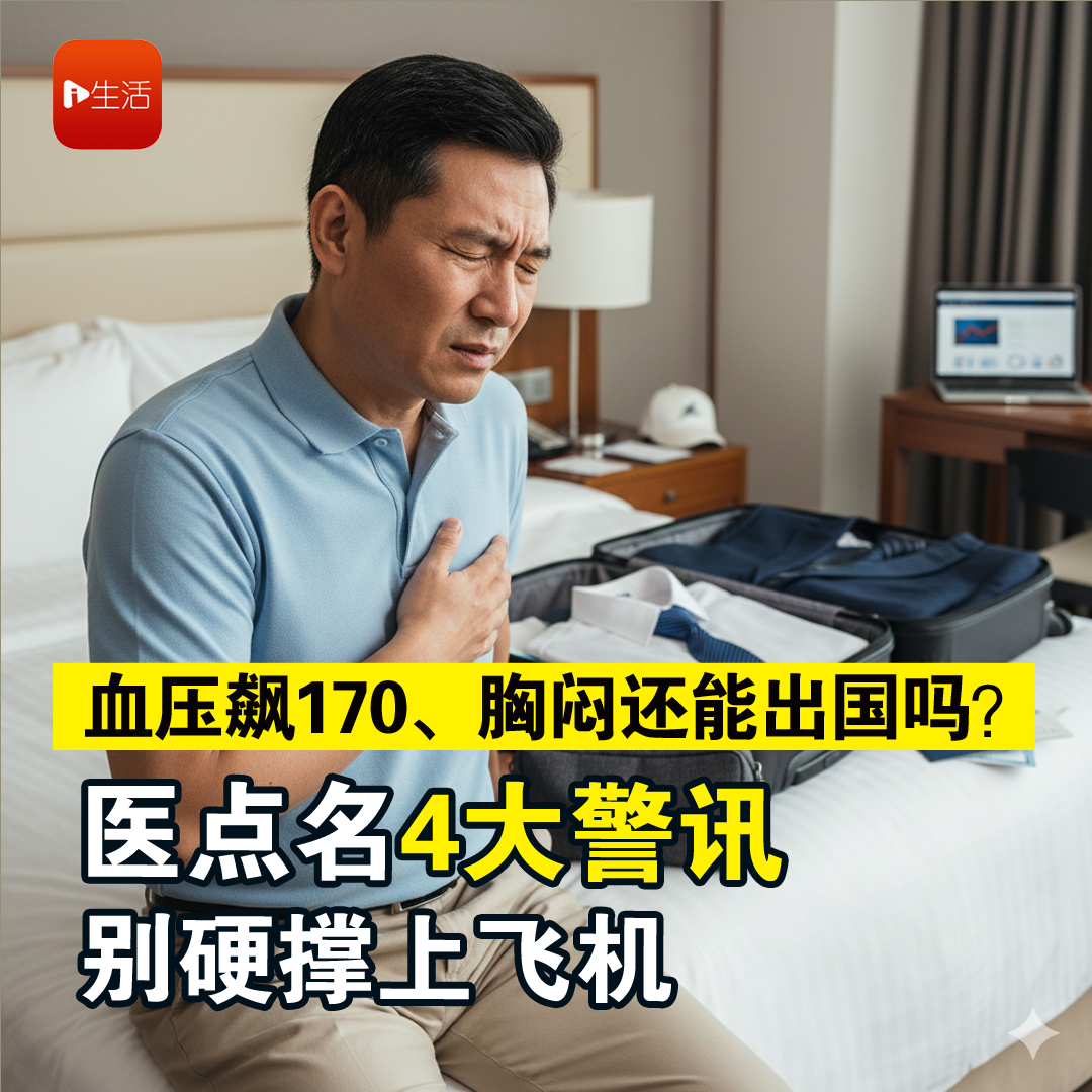 血压飙170、胸闷还能出国吗？　医点名“4大警讯”别硬撑上飞机